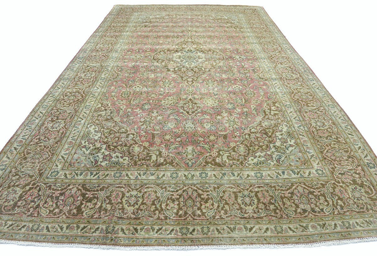 10X15 Antique Distressed Oriental Rug Muted