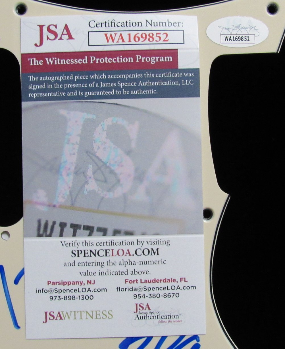Def Leppard Joe Elliott/Phil Collen Signed/Autographed Guitar Pick Guard Jsa 577