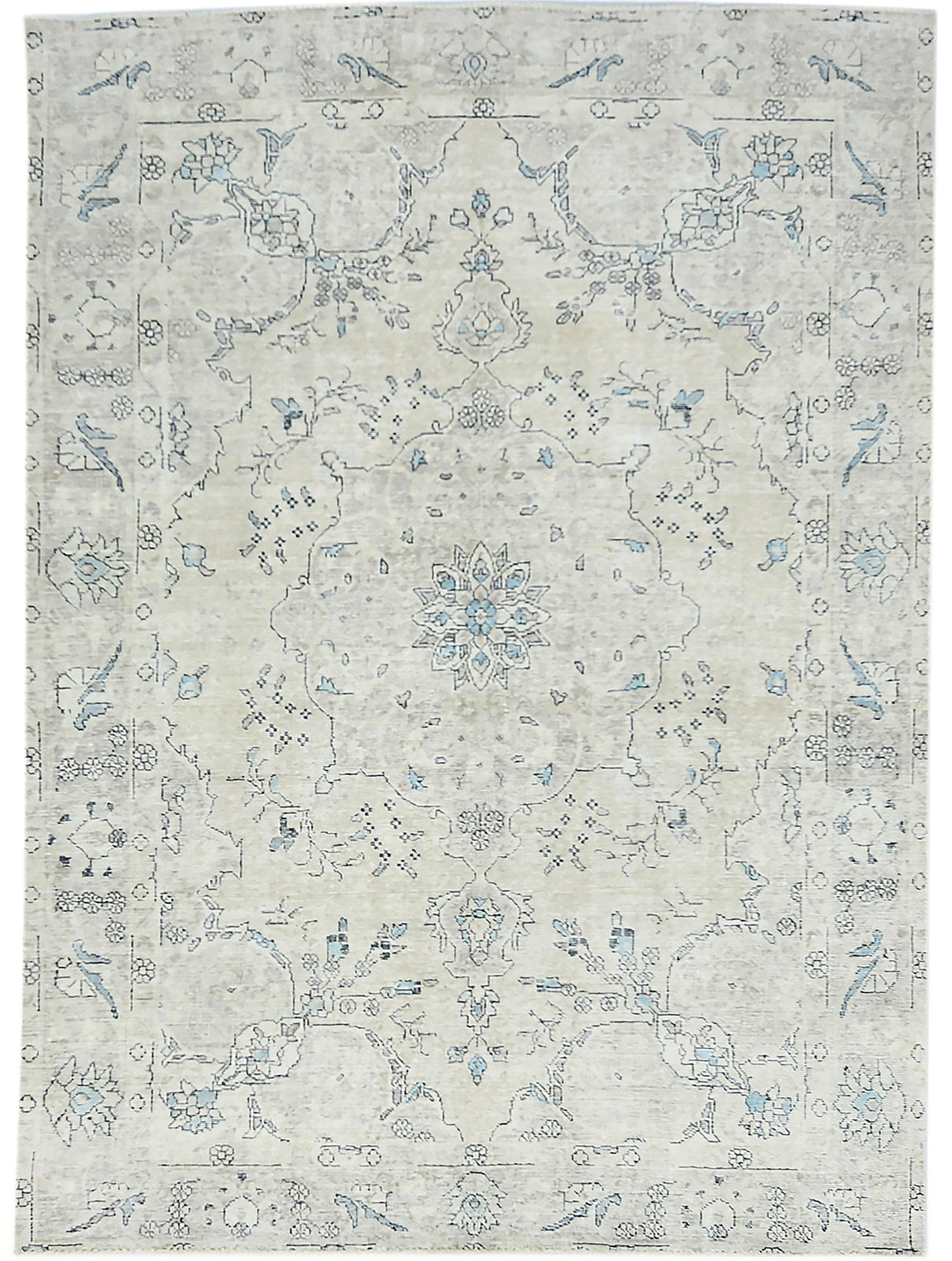 Hand-Knotted Antique Oriental Rug Muted Color