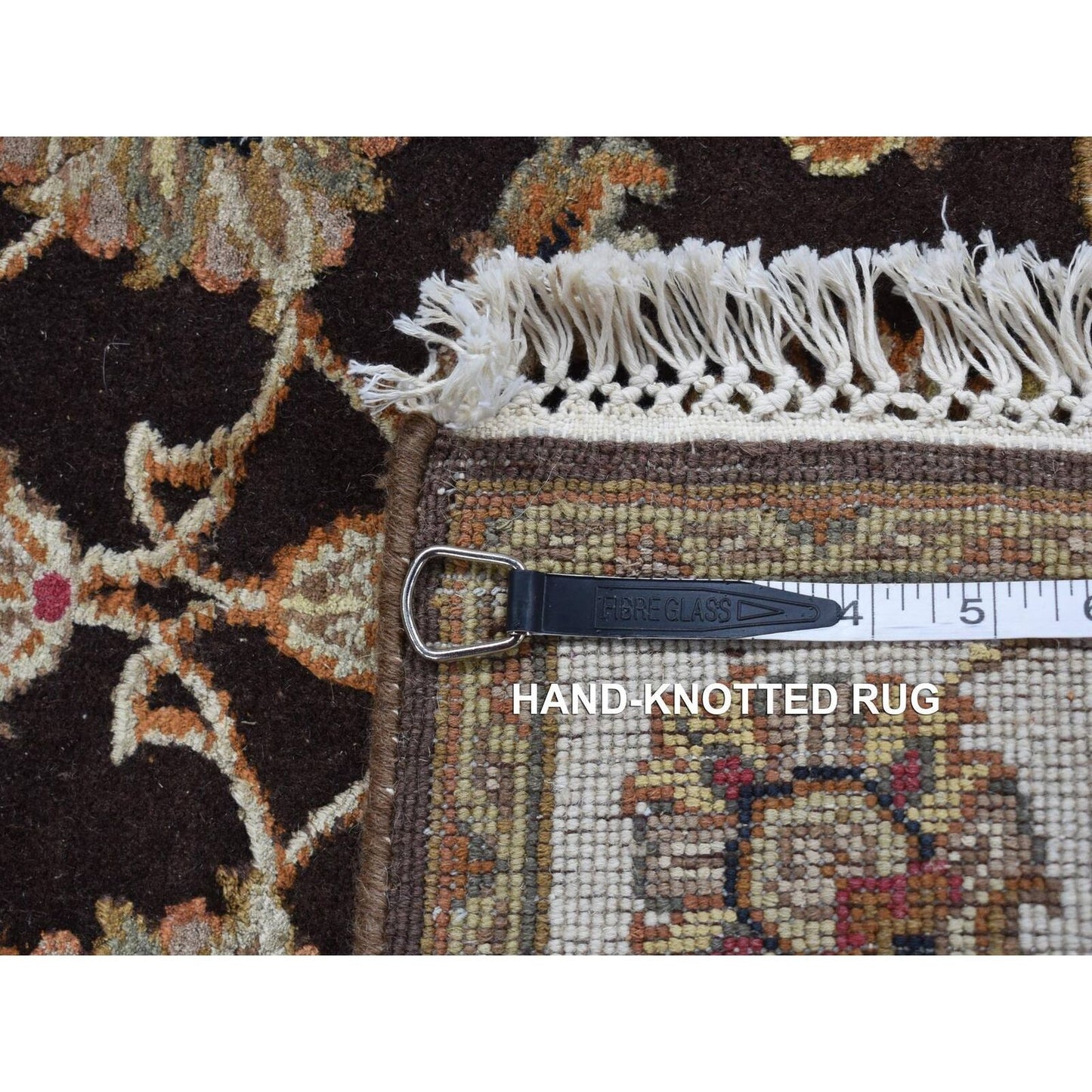 2'7"X15'9" Brown Rajasthan Wool And Silk Xl Runner Hand Knotted Rug