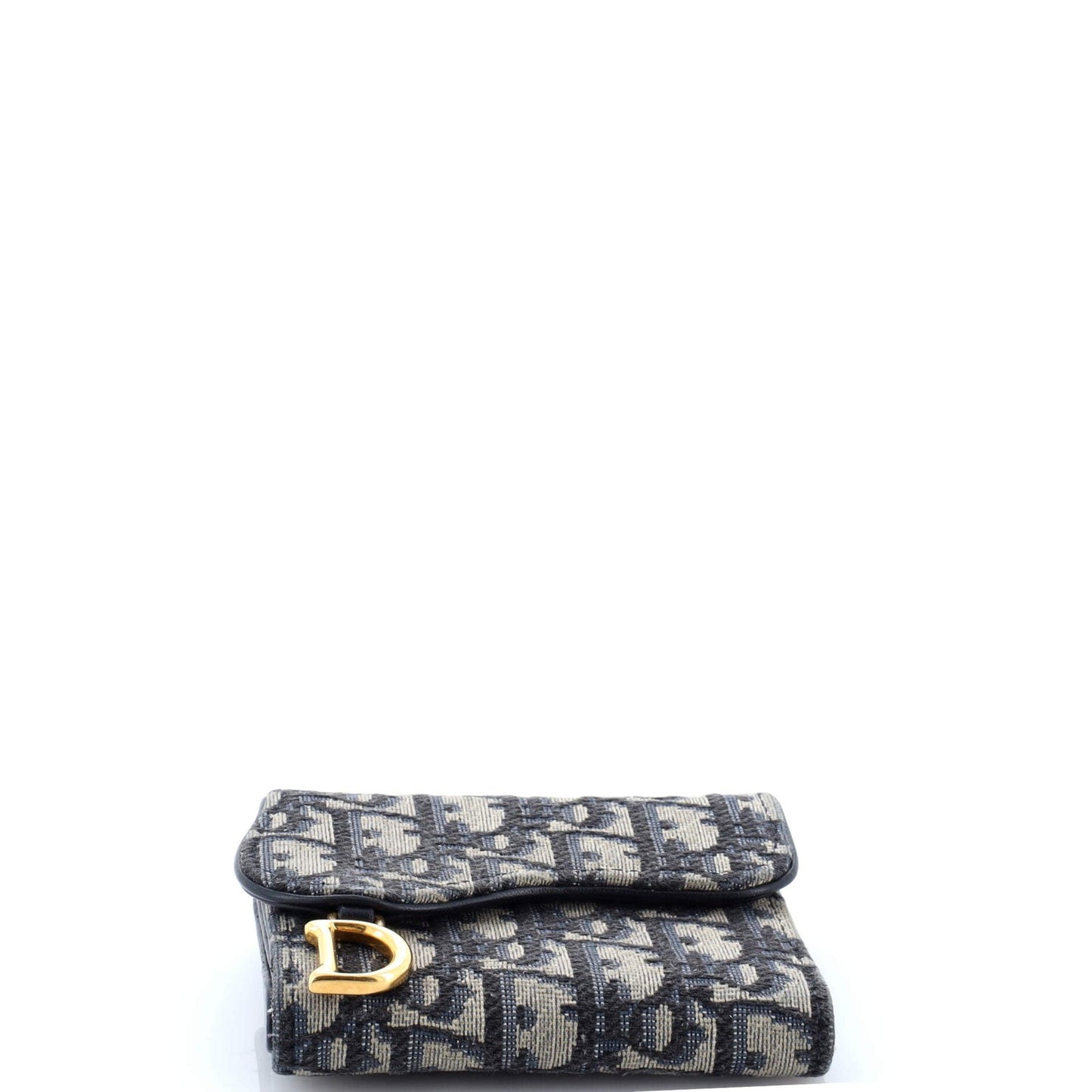Christian Dior Saddle Flap Wallet Oblique Canvas Mini