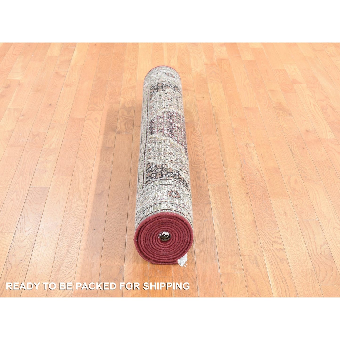 5'X12'9" Red Tebraz Mahi Pure Wool Hand Knotted Gallery Wide Runner Rug