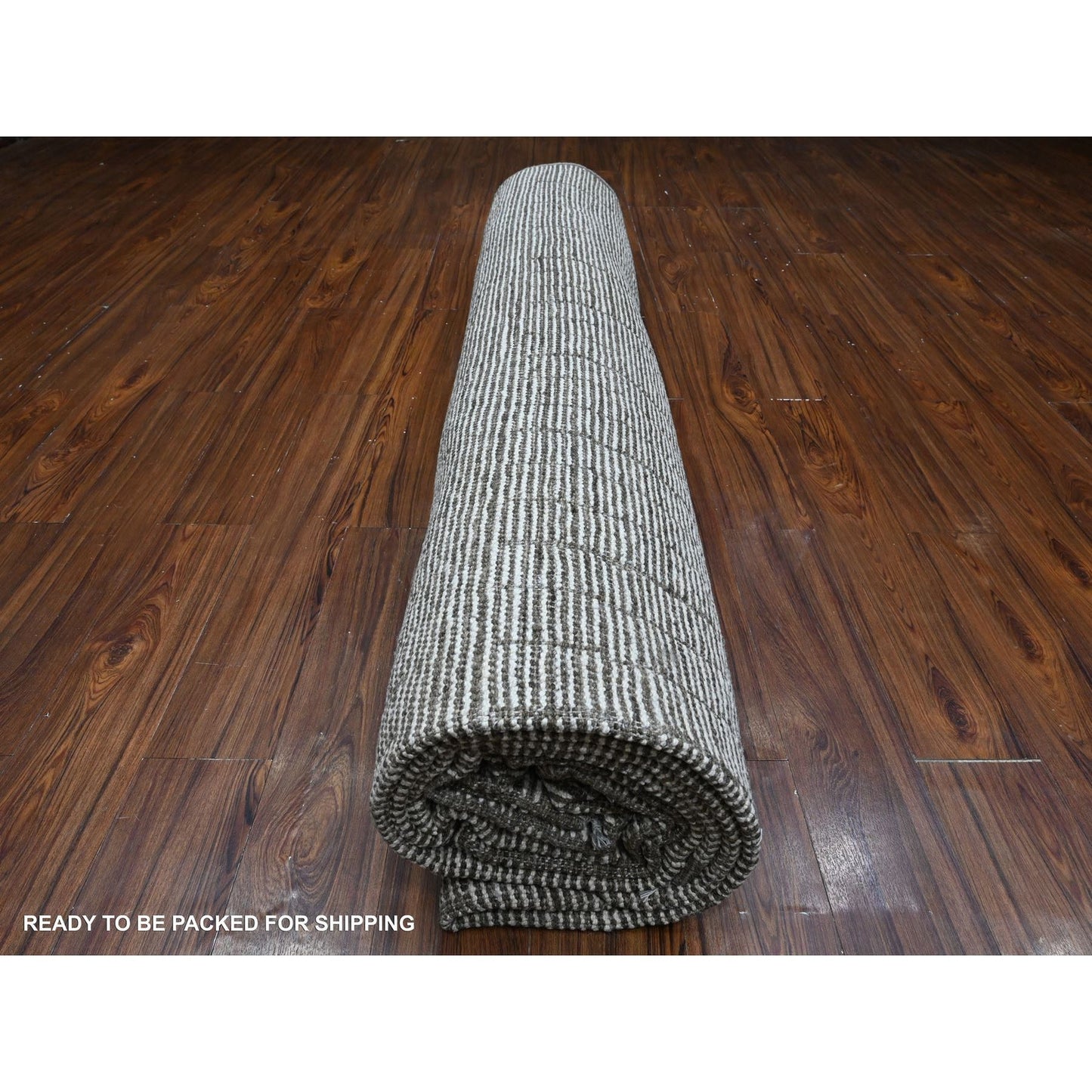 12'2"X15'9" Ivory Hand Knotted Moroccan Weave Wool Oversized Oriental Rug