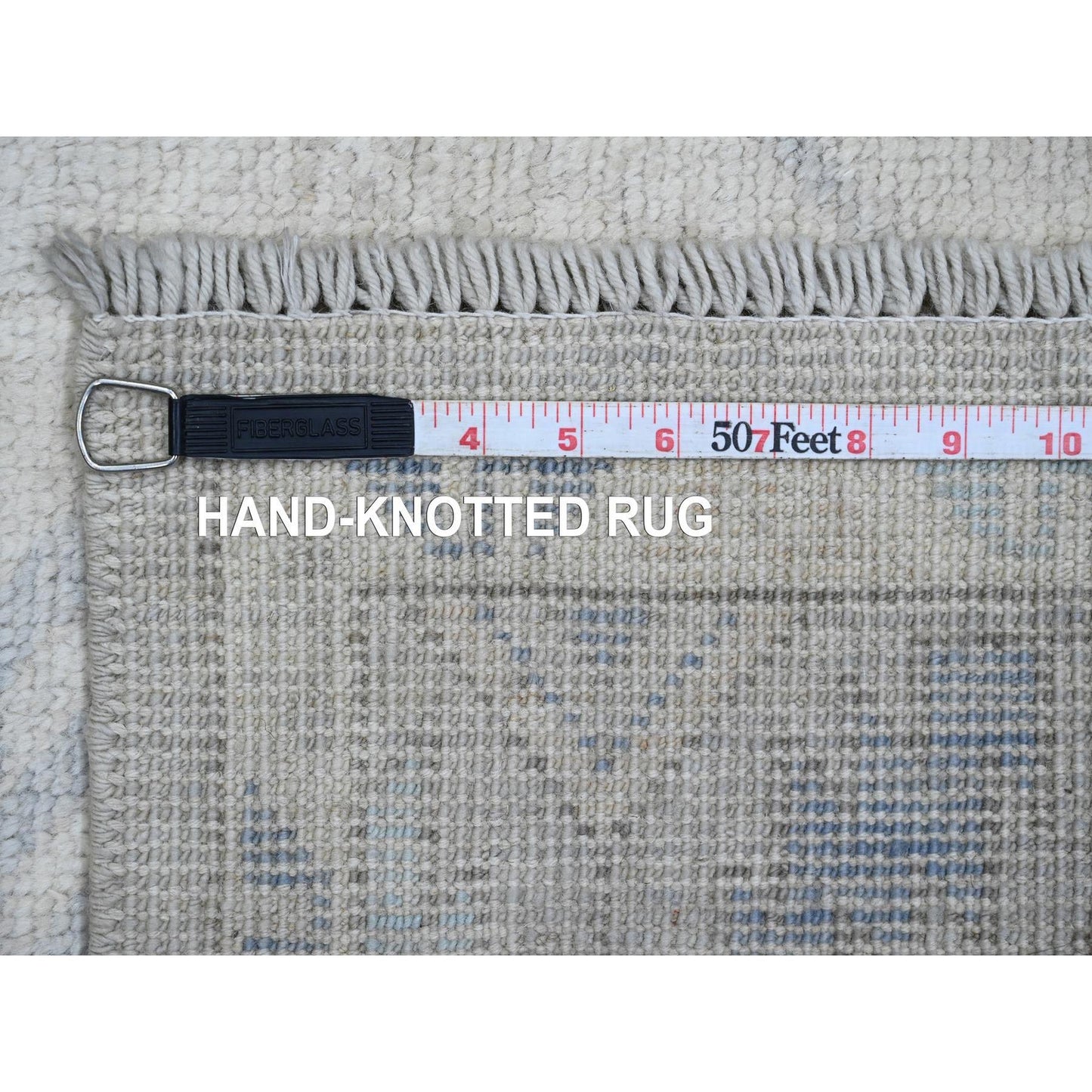 4'1"X8' Gray Anatolian Village Inspired Pure Wool Hand Knotted Runner Rug