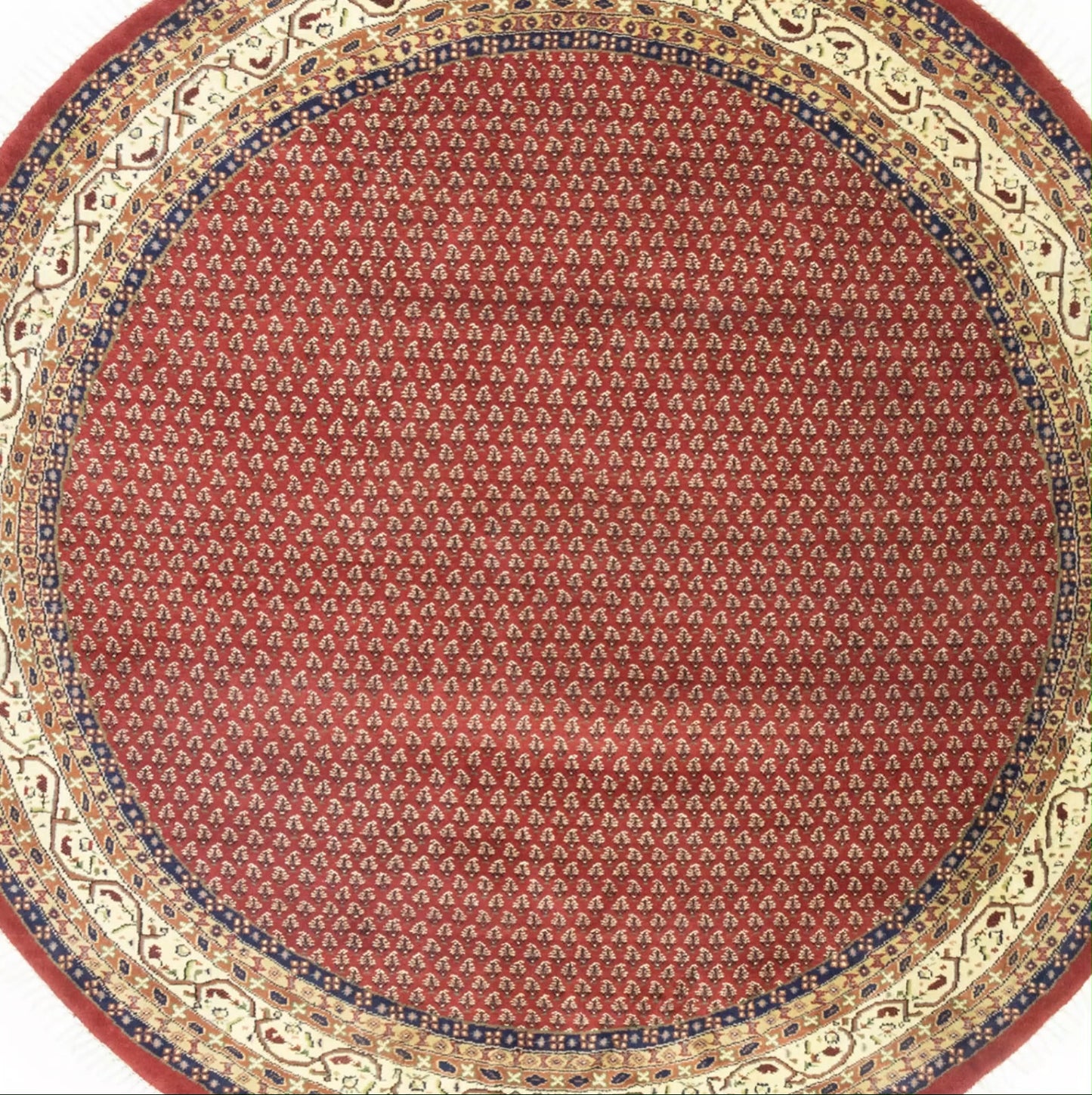 Handmade Tribal Indo Botemir Round Oriental Rug