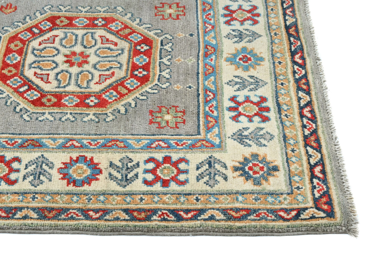 Geometric Tribal Kazak Runner Rug Oriental