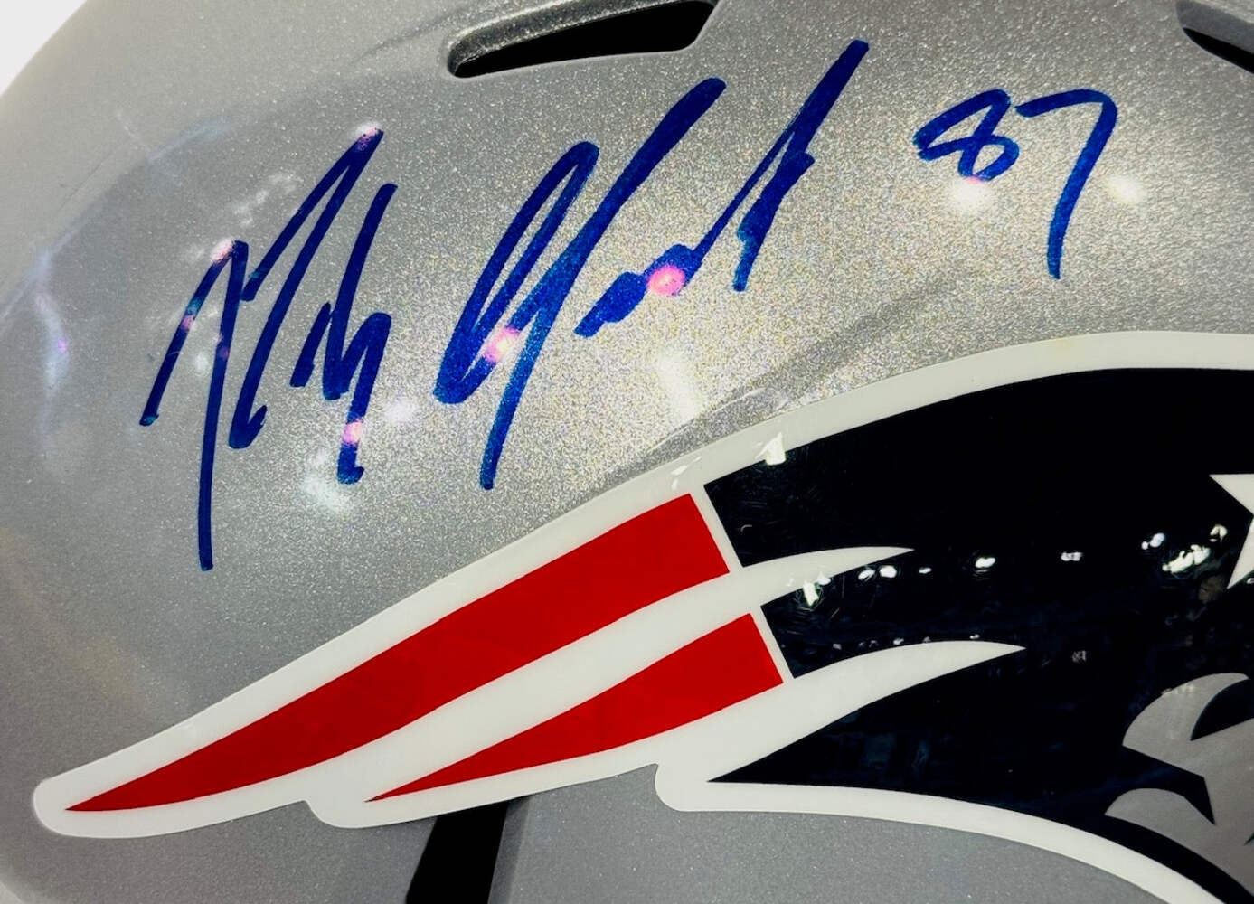 Rob Gronkowski Autographed Patriots Full Size Riddell Speed Helmet (Jsa)