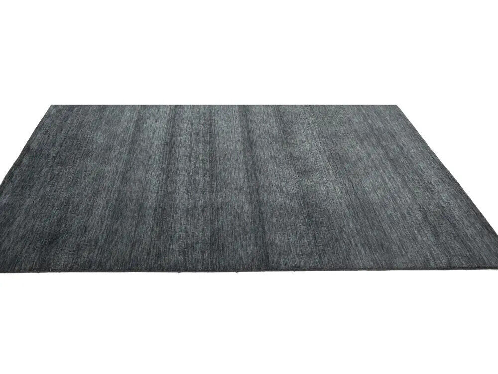 Solid Charcoal Hand-Loomed 6X9 Gabbeh Wool Rug
