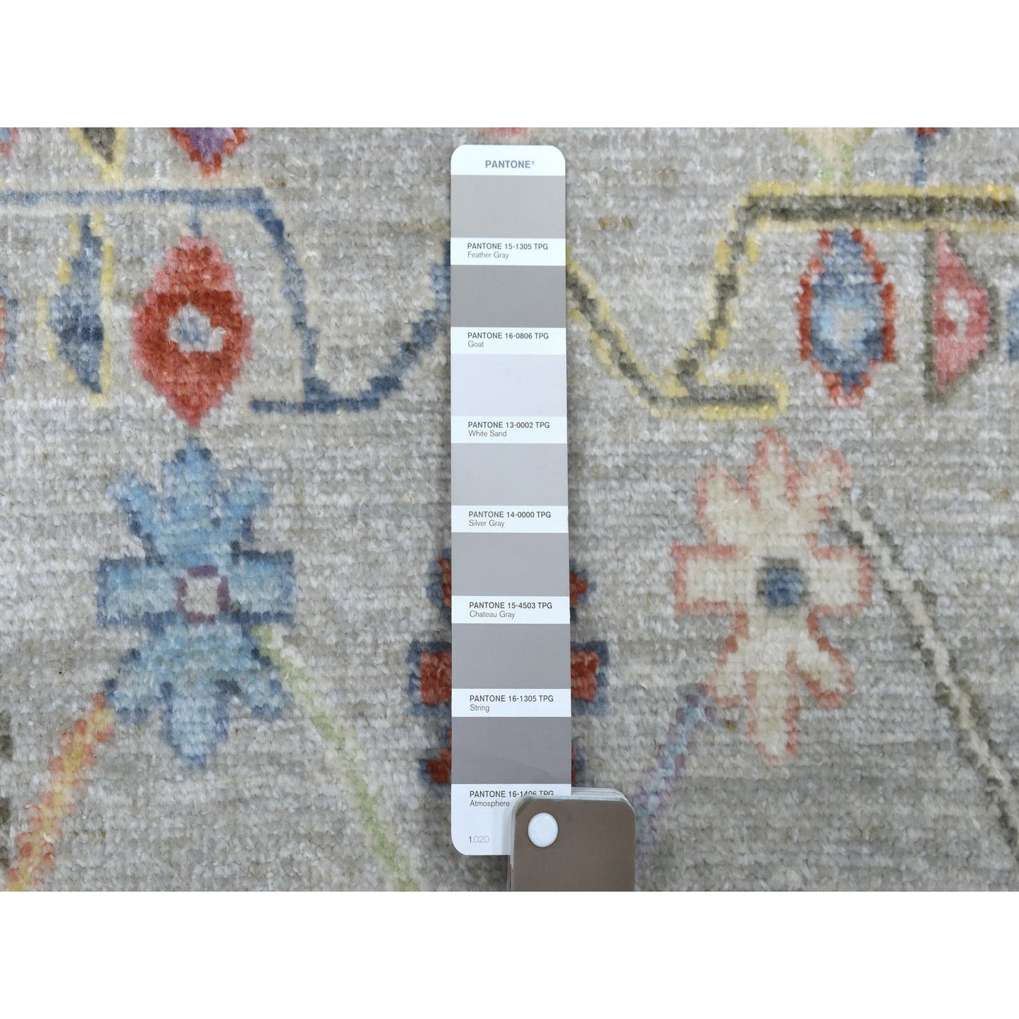 2'5"X17'1" Shiny Wool Hand Knotted Gray Angora Oushak Xl Runner Rug