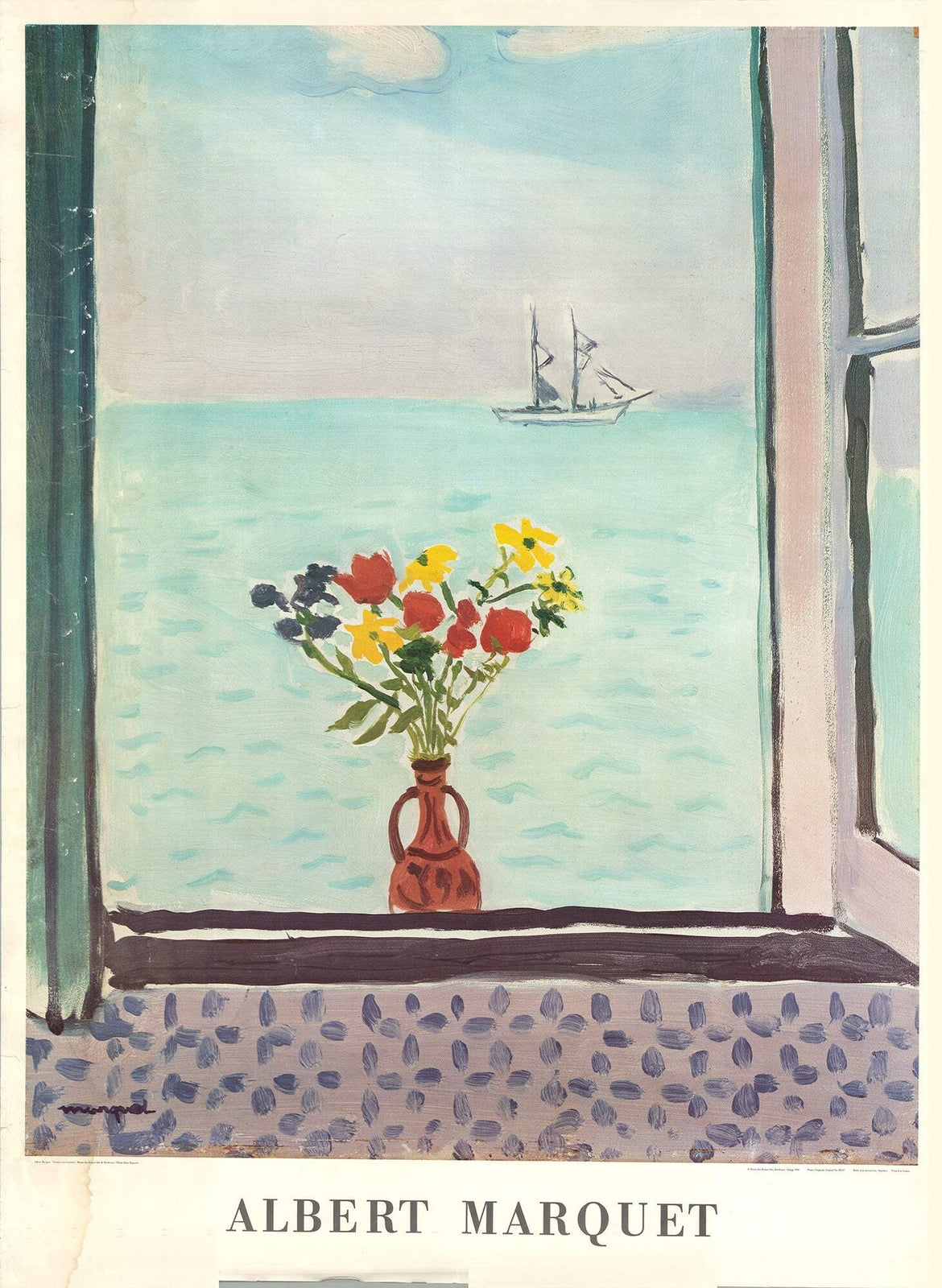 Albert Marquet Fenetre A La Goulette " Offset Lithograph Impr