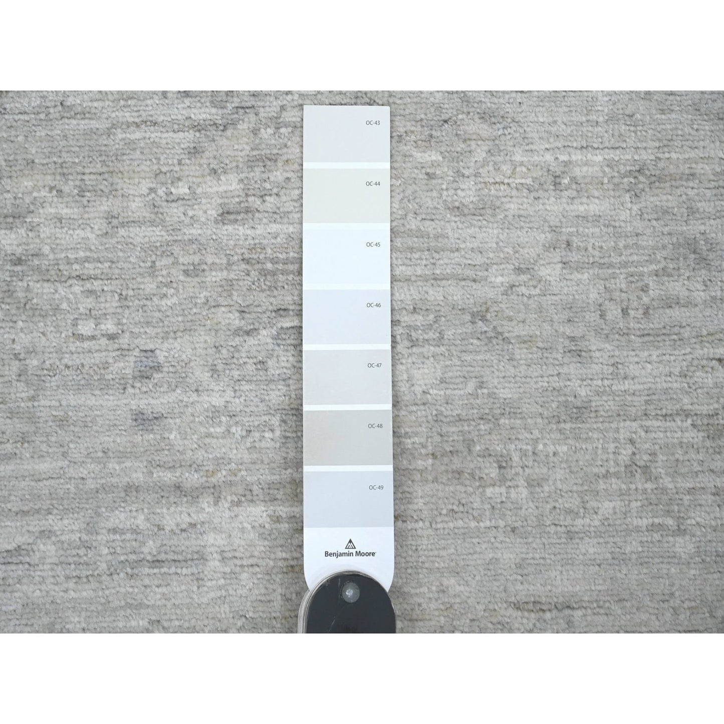 2'8"X10' Gray Heris All Over Design Pure Wool Hand Knotted Runner Rug