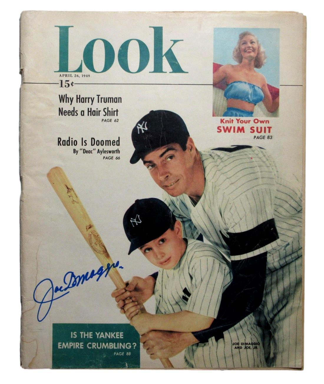 Joe Dimaggio Hof Autographed Signed 1949 Look