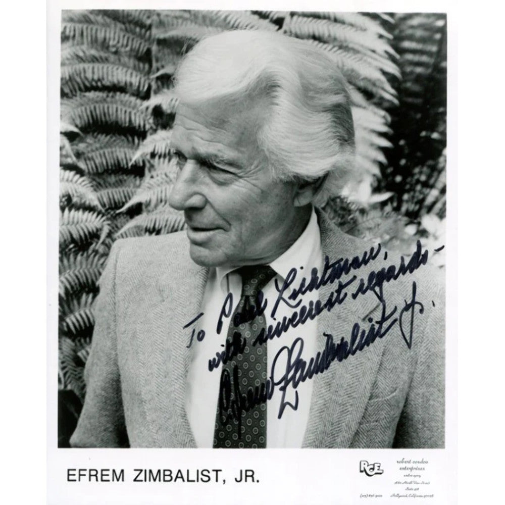 Efrem Zimbalist Jr. Autographed 8X10 Photo
