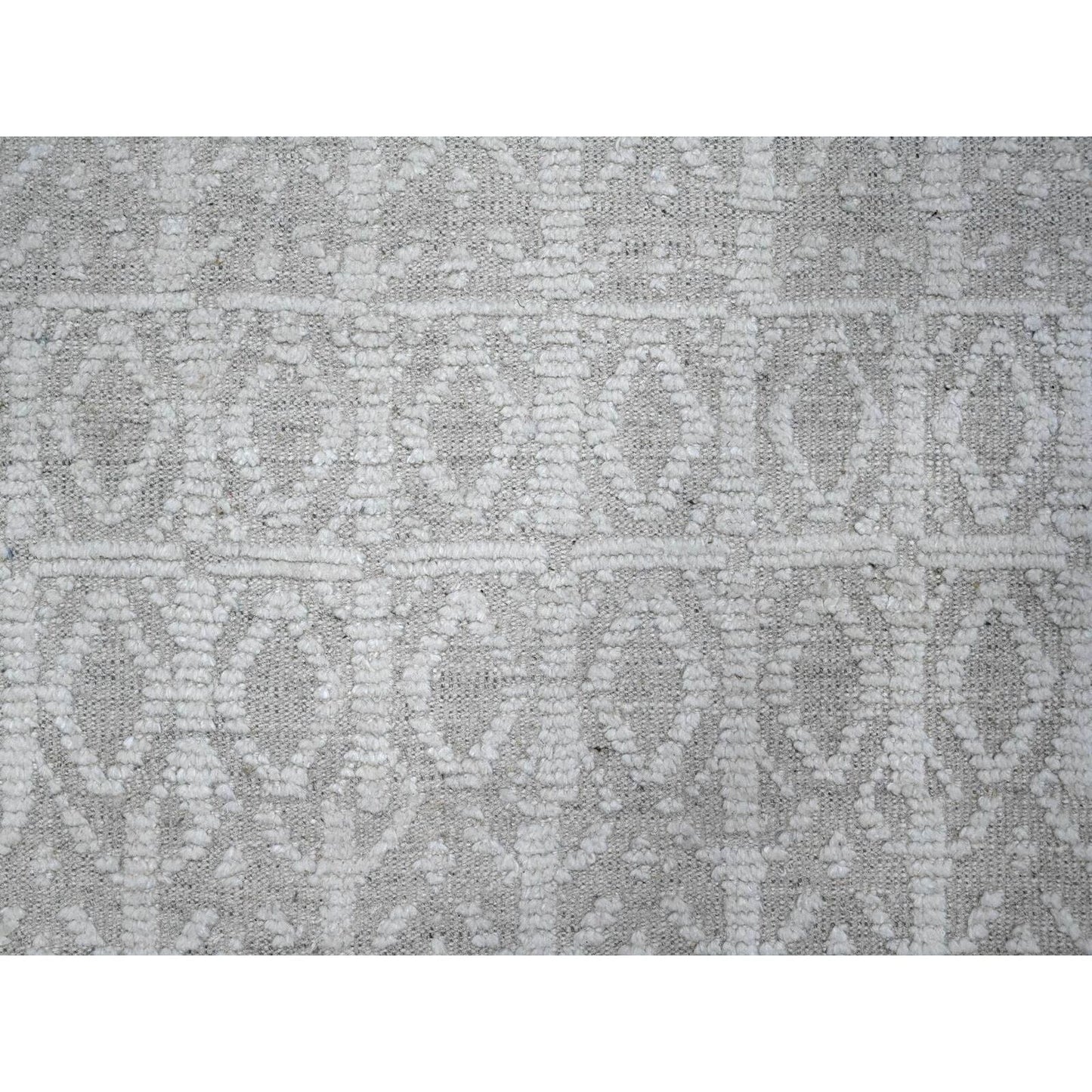 9'9"X15'4" Ivory Moroccan Weave Leaf Design Oversized Oriental Rug