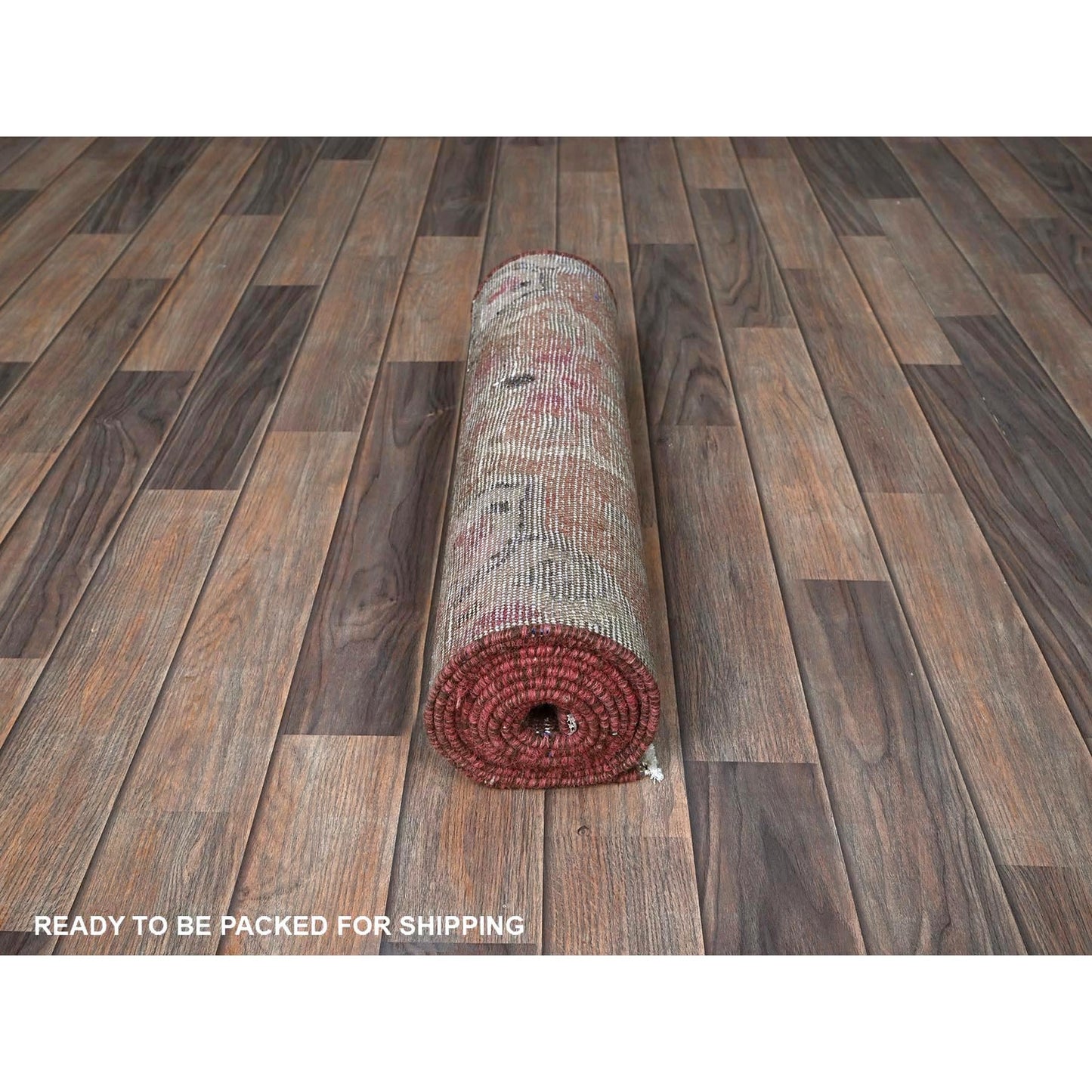 2'X9'7" Red Vintage Zoroastrian Khamadan Hand Knotted Pure Wool Runner Rug