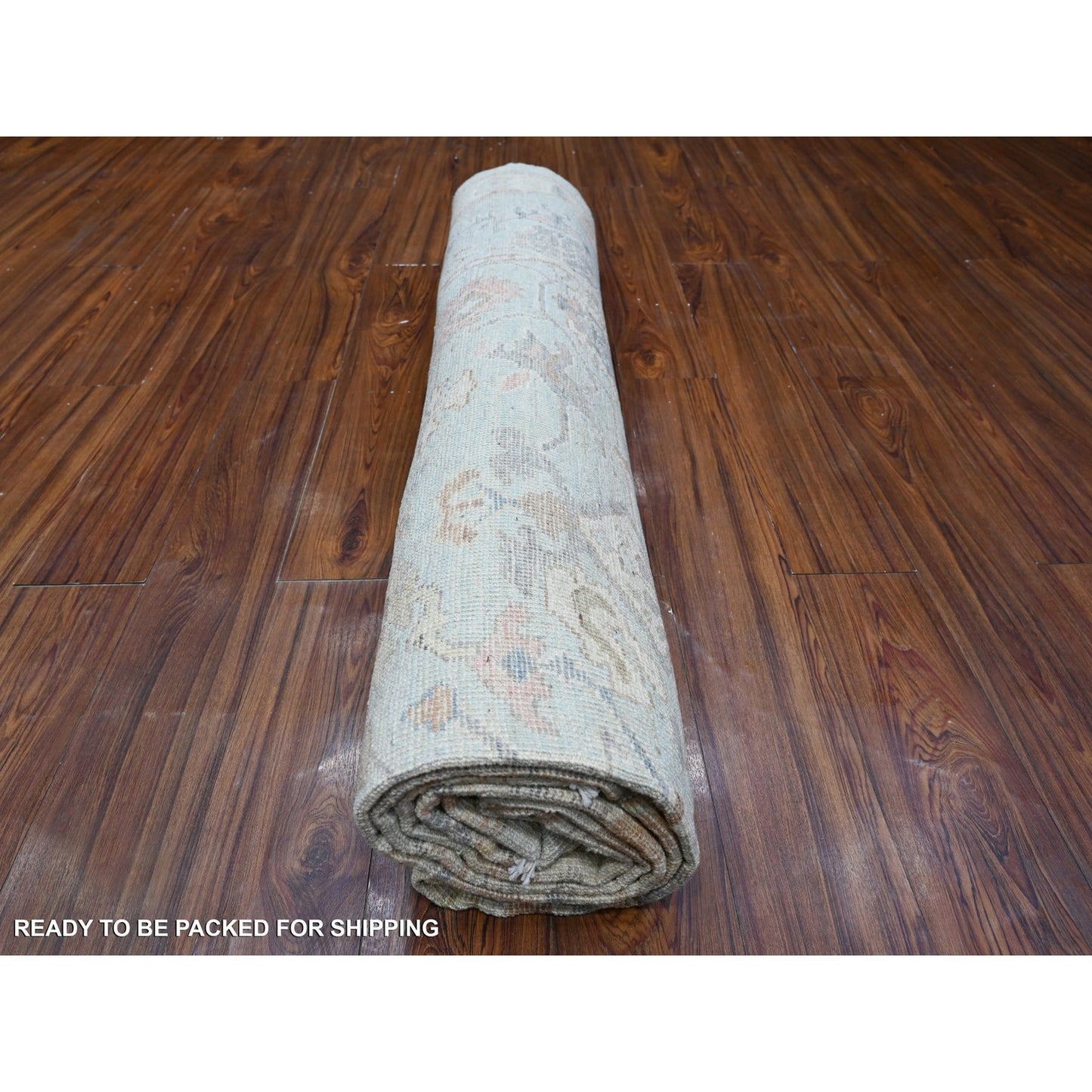 8'4"X10'2" Blue All Over Village Elements Angora Oushak Oriental Rug