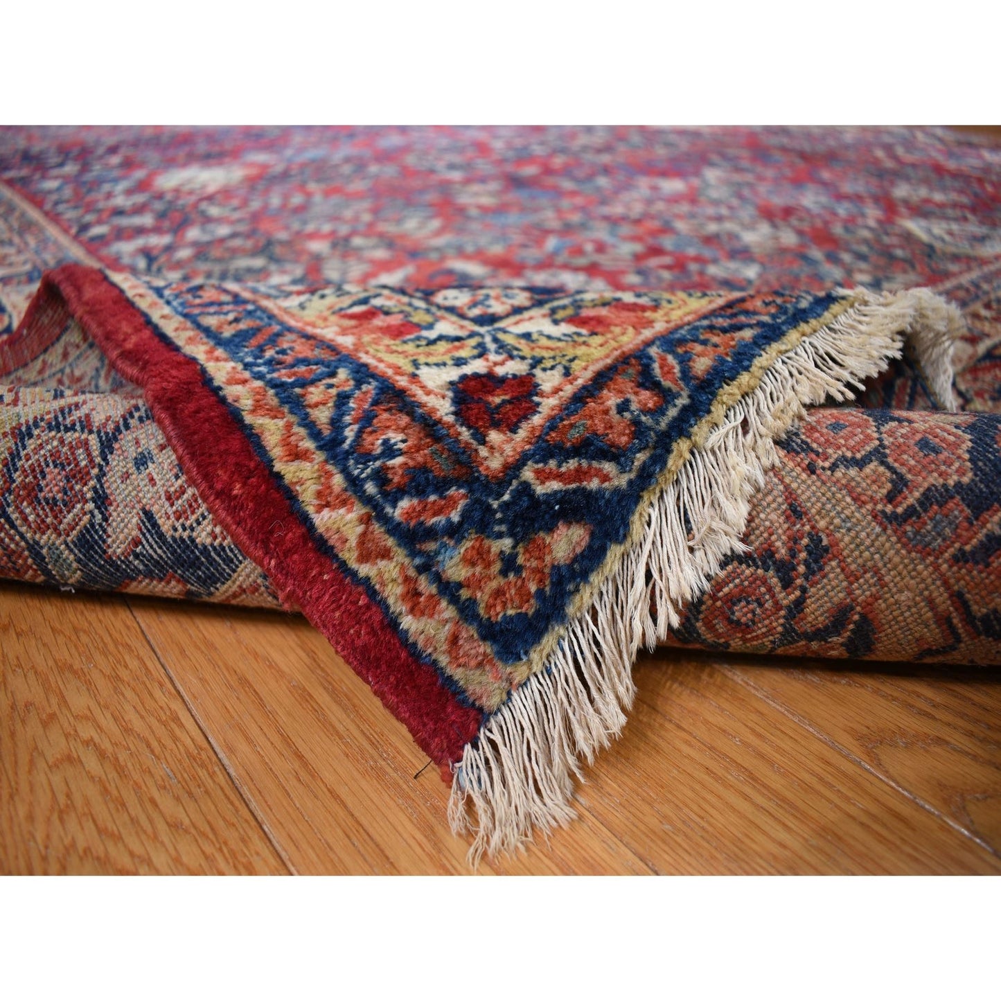 9'X19'4" Red Antique Zoroastrian Saroogh Rare Gallery Size Oriental Rug