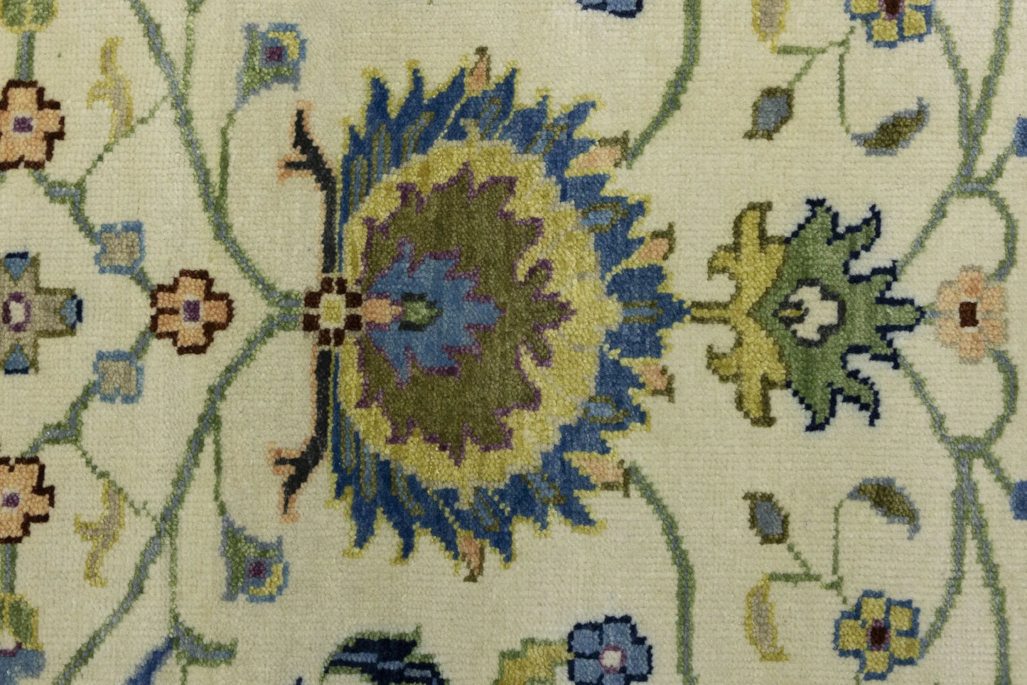 Cream Osh Chobi Peshawar Wool Runner Rug Floral