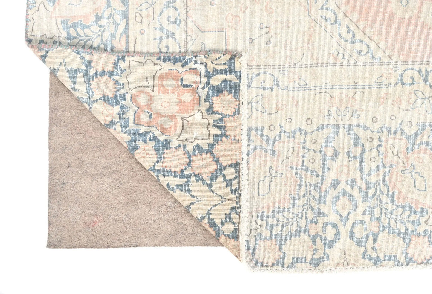 9X12 Ft Antique Hand-Knotted Muted Floral