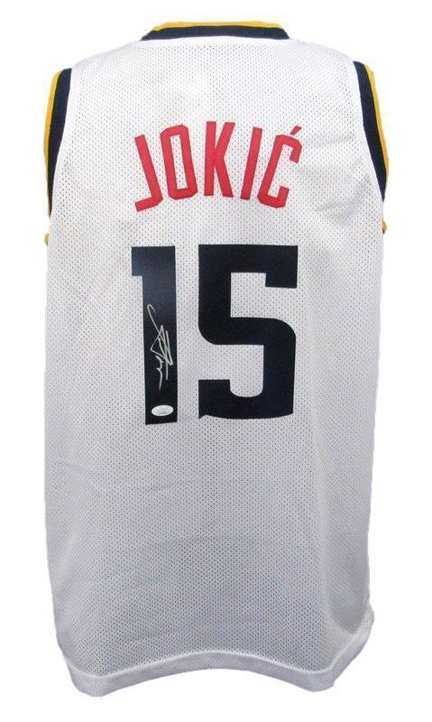 Nikola Jokic Autographed Custom Basketball Jersey Denver Nuggets Jsa 180853