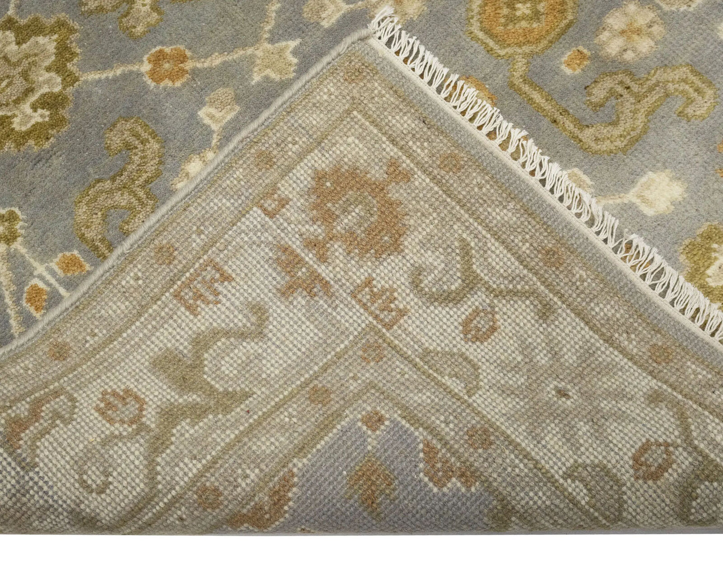 Handmade Classic Oushak Chobi Rug Floral Design