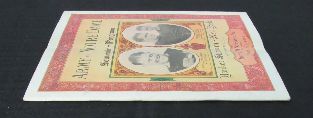 1926 Notre Dame Vs. Army Football Game Program