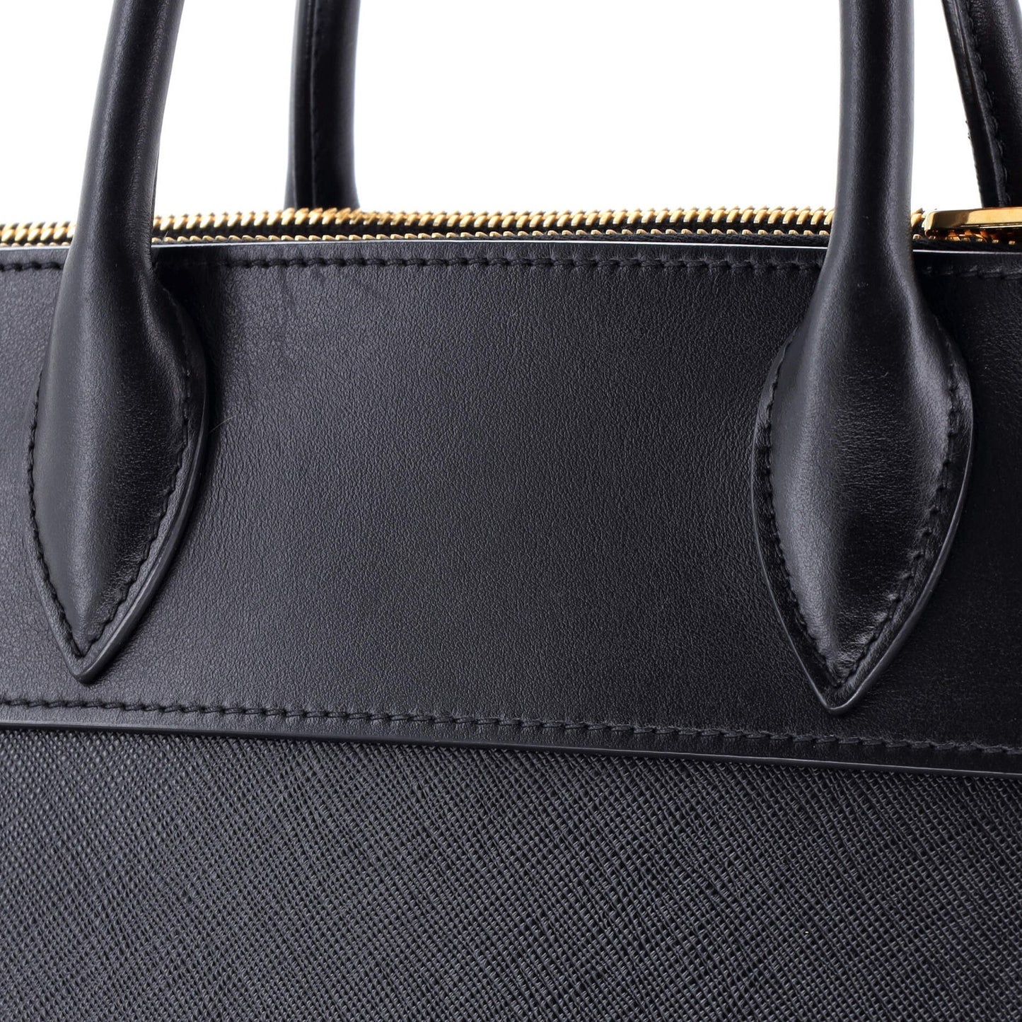 Prada Esplanade Tote Saffiano With City Calf Small