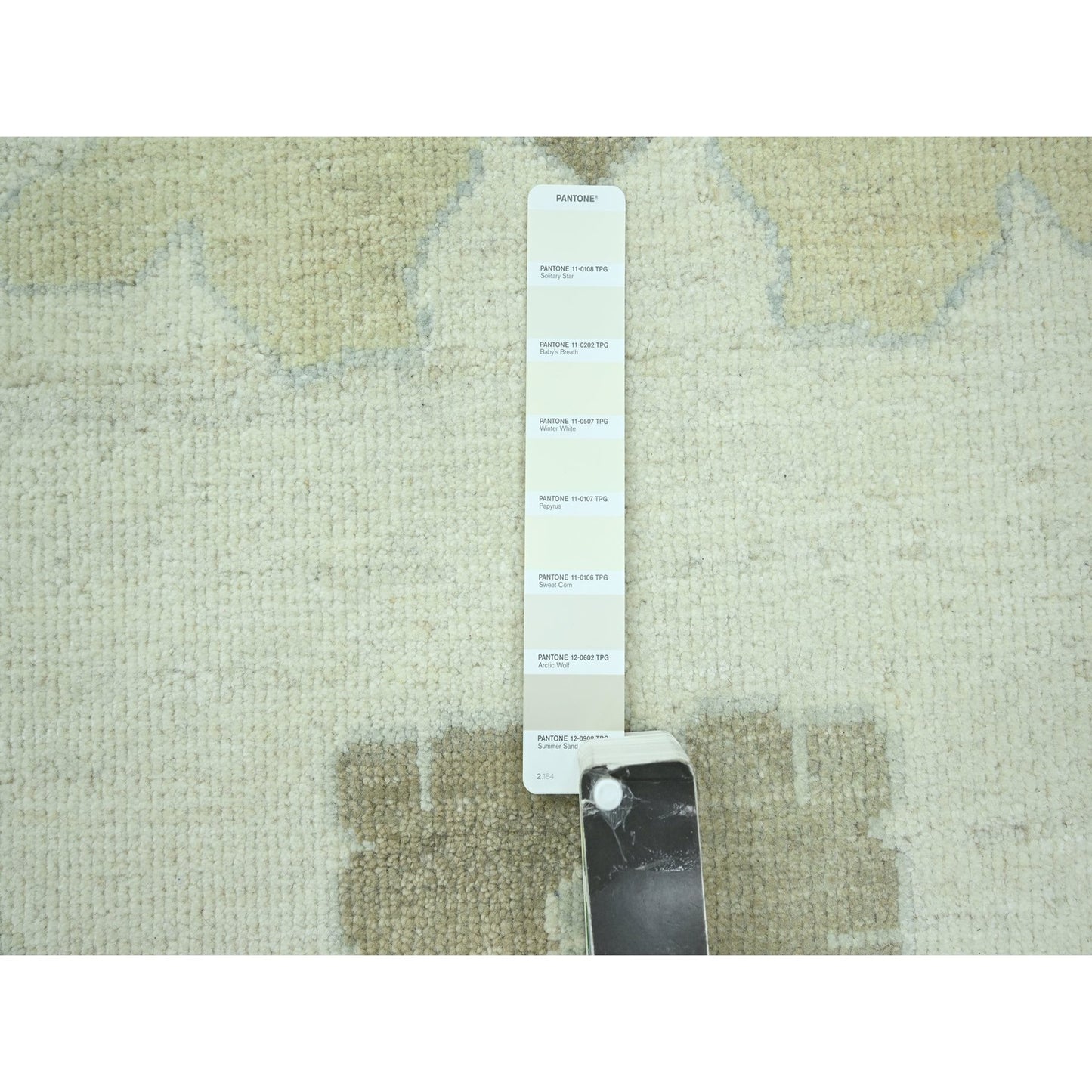 15'X16'3" Ivory Oushak With Leaf Design Wool Hand Knotted Xl Square Rug