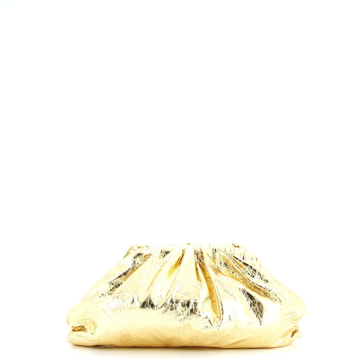 Bottega Veneta The Pouch Crinkled Metallic Leather