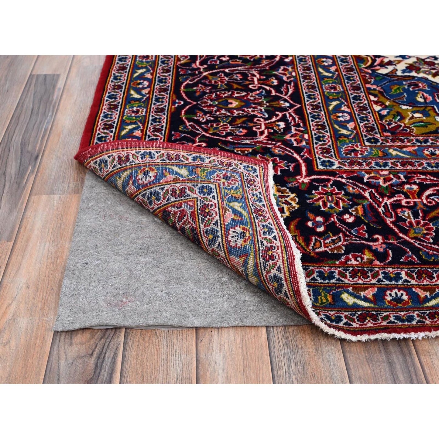 10'1"X13' Angels Red Hand Knotted Vintage Kishoon All Wool Oriental Rug