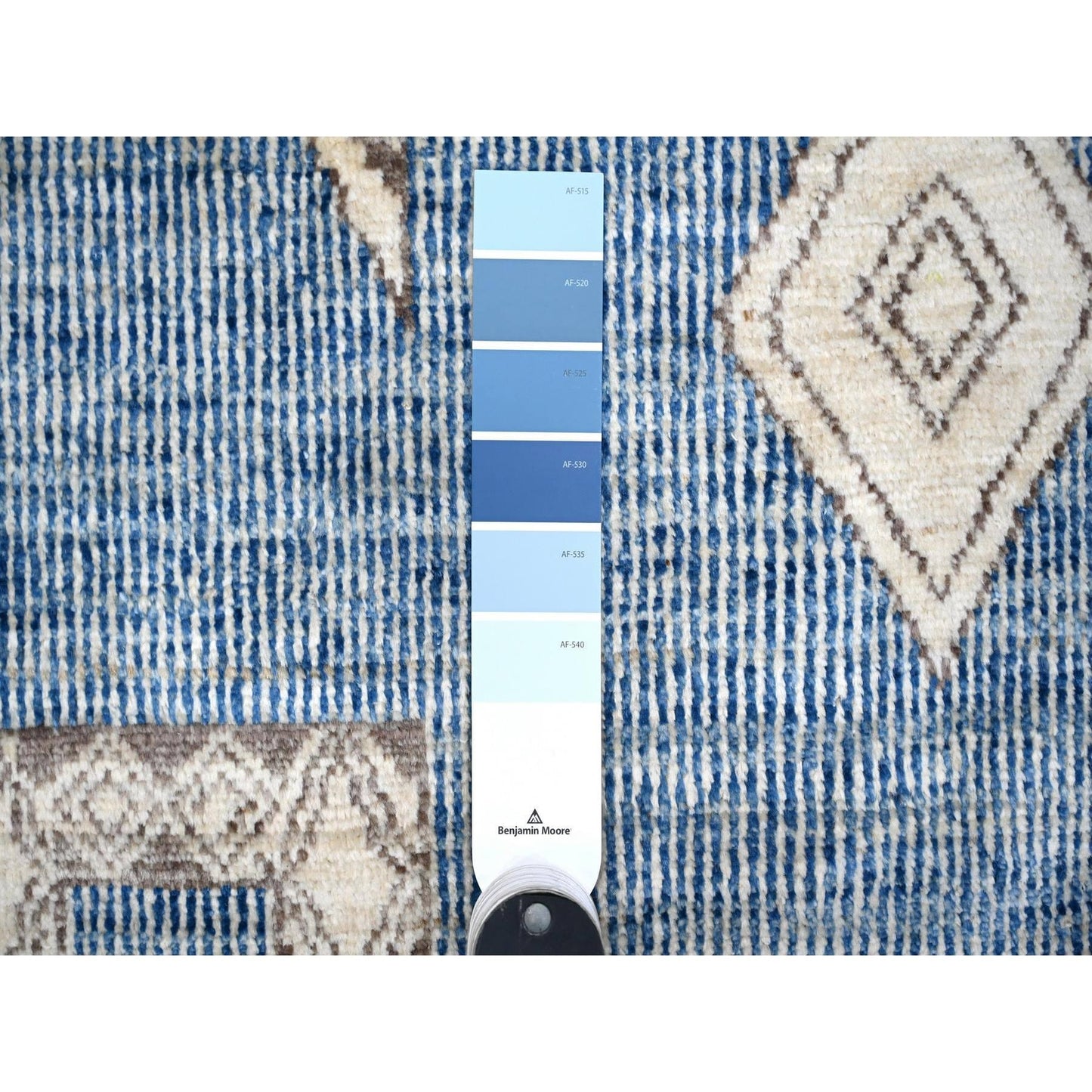 10'X13'9" Air Force Blue Peshawar With Berber Influence Oriental Rug