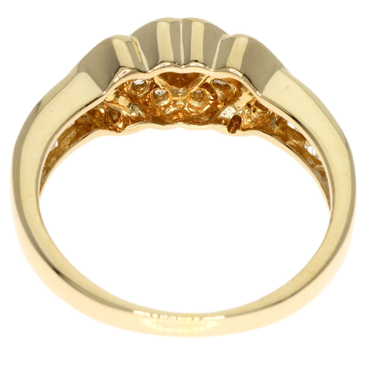 0.441ct Diamond Ring K18 Yellow Gold 3.7g