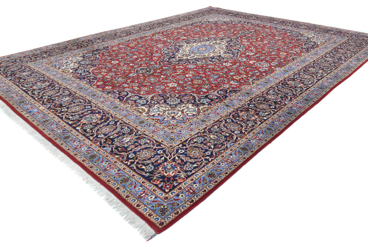 Handmade Vintage Red Oriental Rug 10X13 Ft