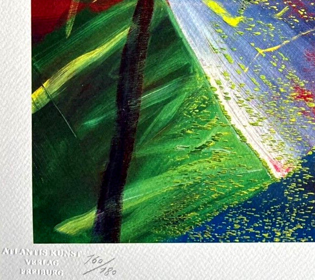 Gerhard Richter Lithograph Coa Signed (Hand Numbered) 180 Exe
