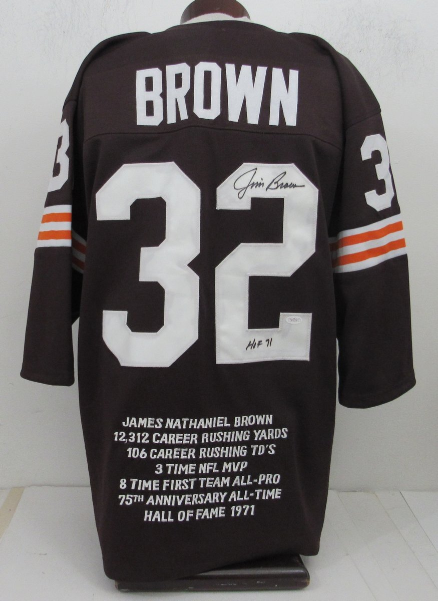 Jim Brown Hof Signed/Insc Brown Custom Football