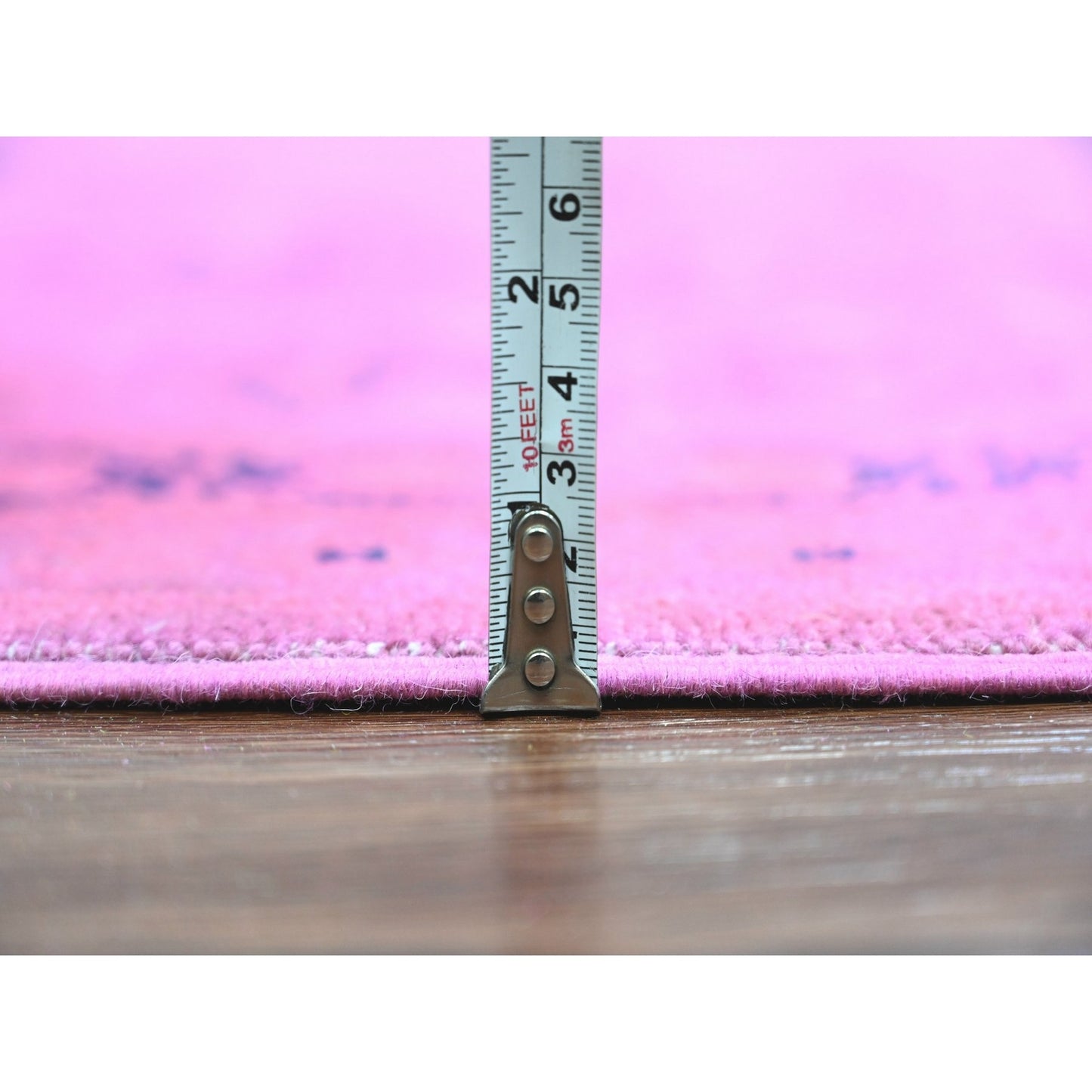 7'10"X9'7" Pink Overdyed Kazak Medallions Design Wool Hand Knotted Rug