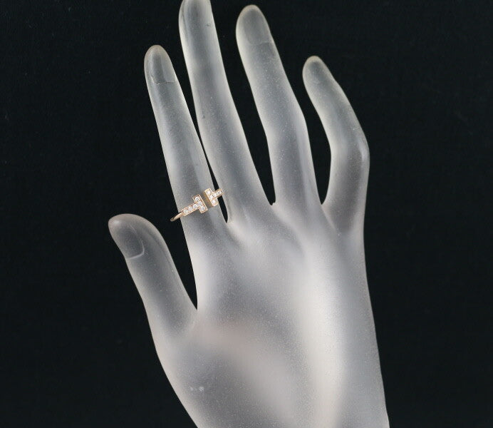 Tiffany&Co. Ring Diamond Tiffany T Wire Us6-6.25 18K 750 Rose Gold