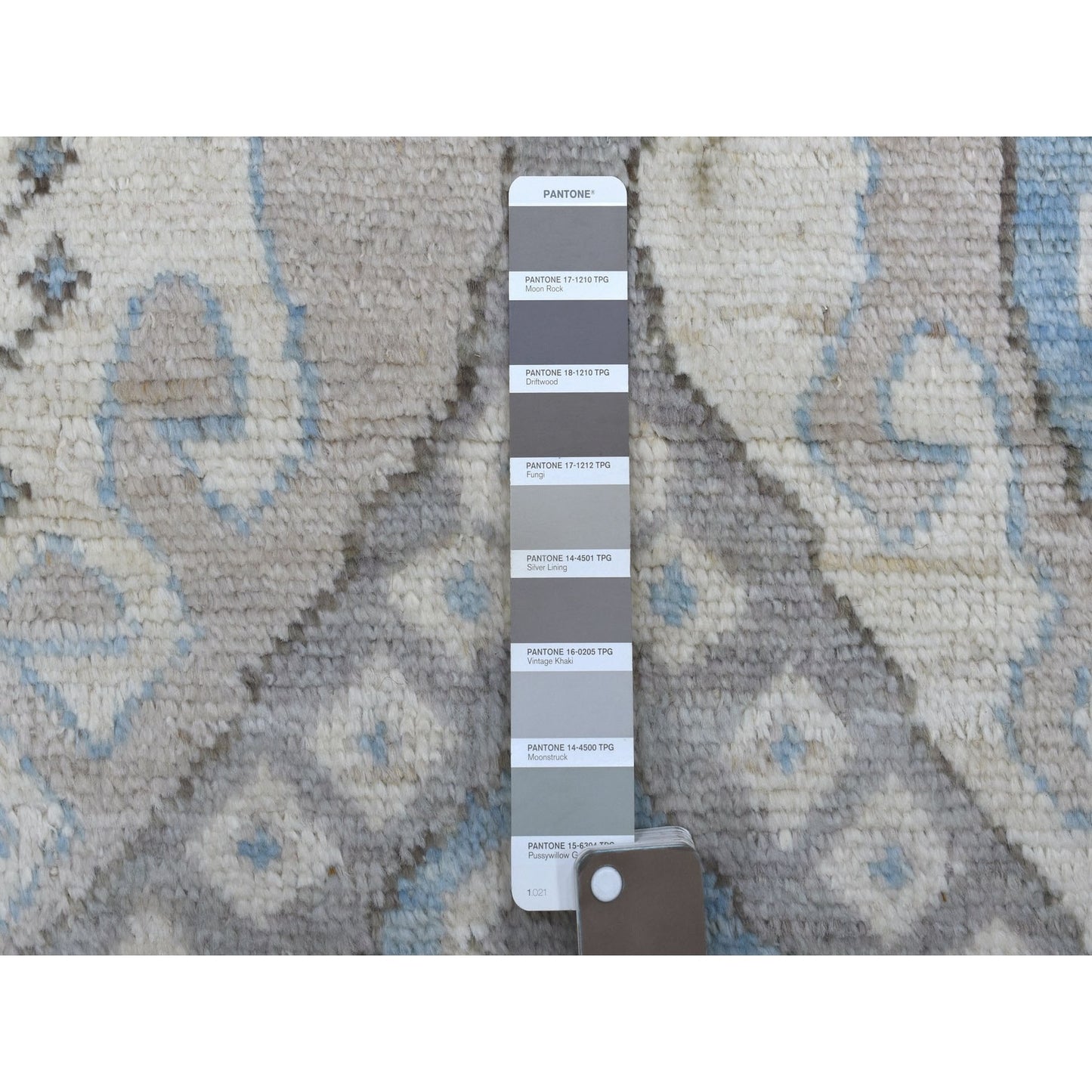 4'X11'7" Gray Anatolian Village Inspired Hand Knotted Wool Runner Rug