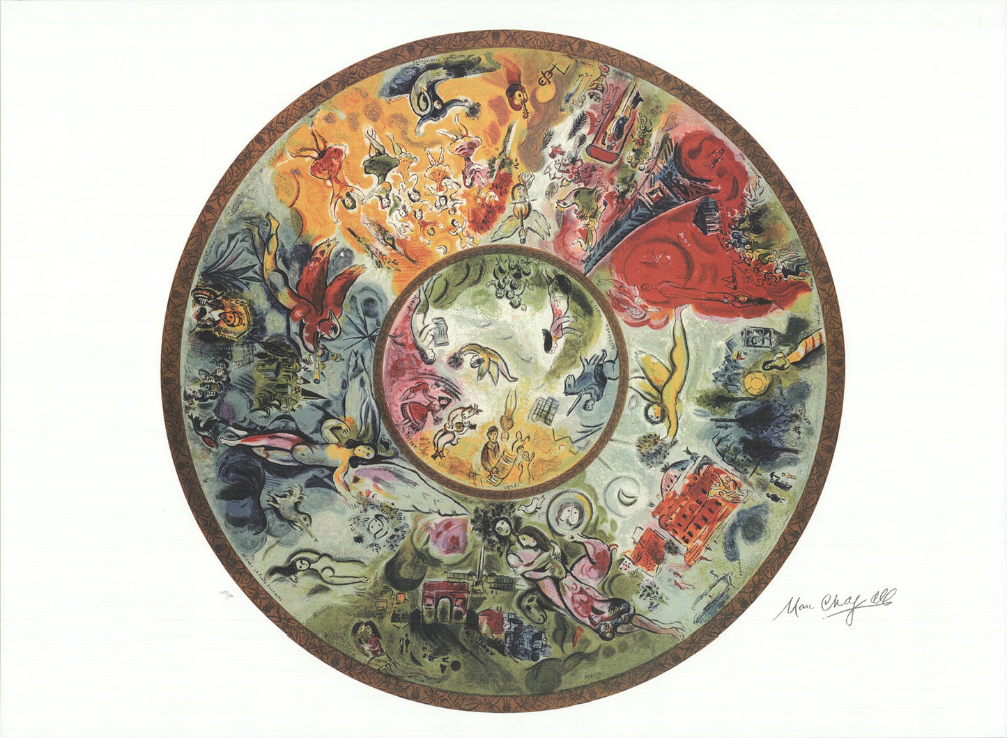 Marc Chagall Paris Opera Ceiling " Poster Modernism Green, Yello