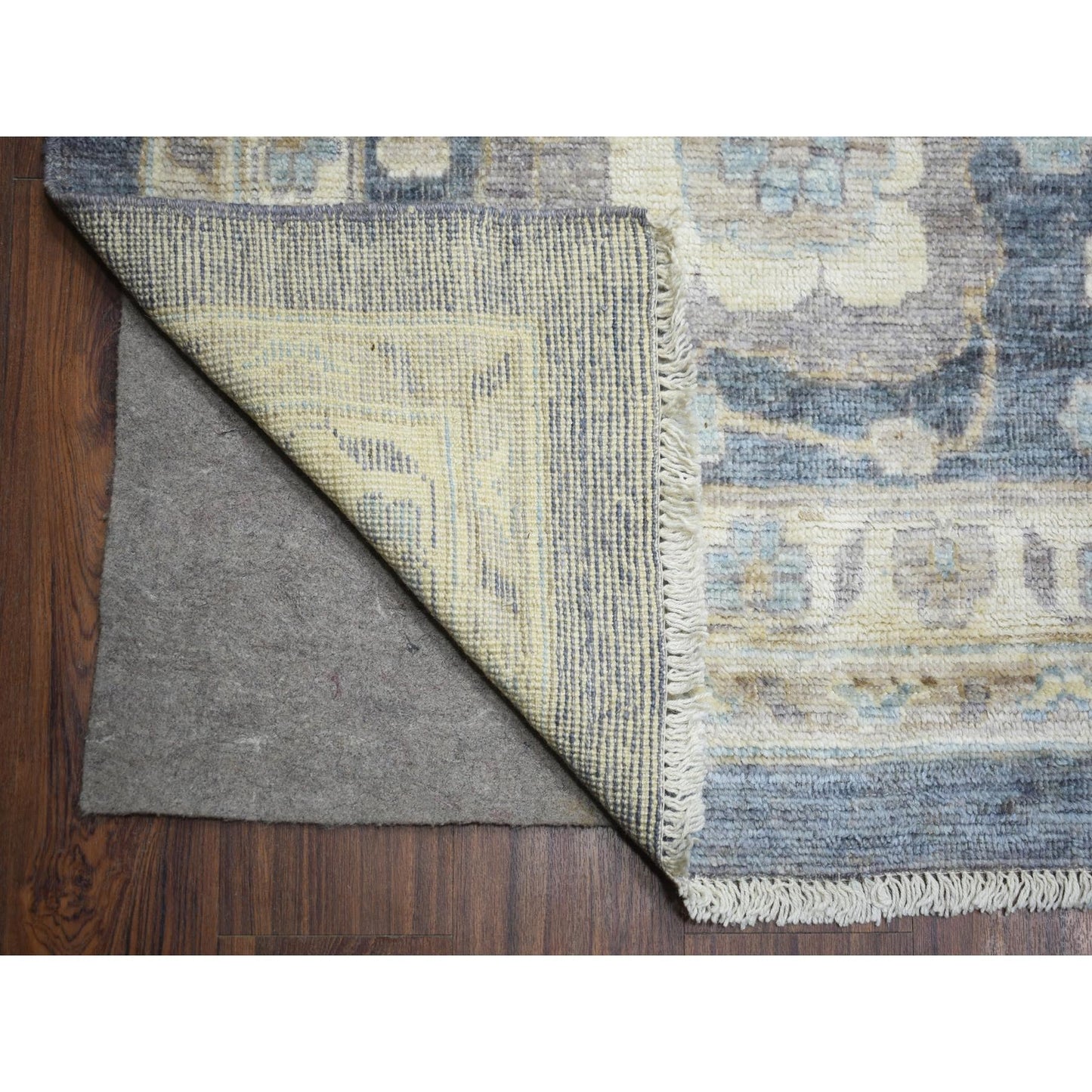 11'9"X15'7" Gray Wool Hand Knotted Afghan Angora Oushak Oversized Rug