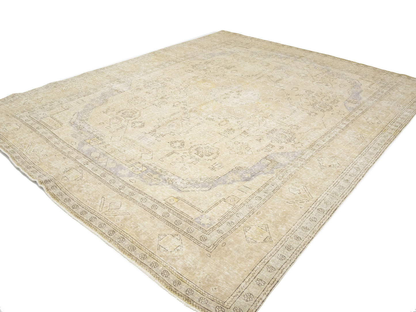 Semi-Antique Handmade Floral Oriental Rug Vintage