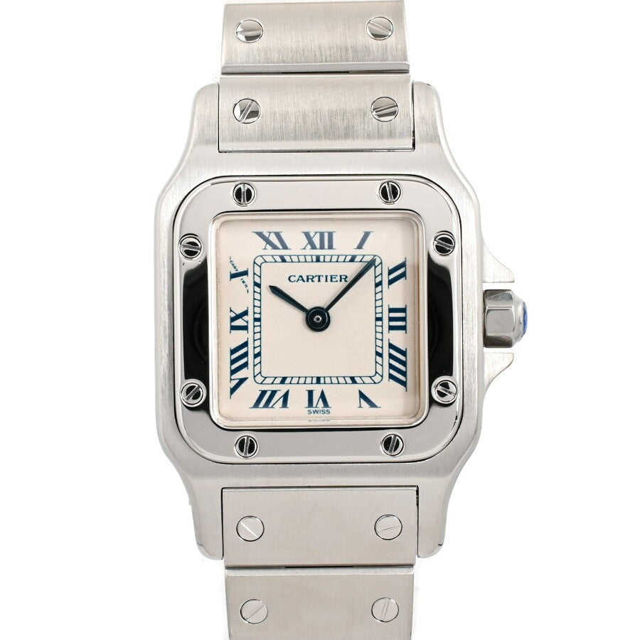 Cartier Santos Galve Sm W20017D6 White Case Size 23Mm Ladies Used Watch #7107