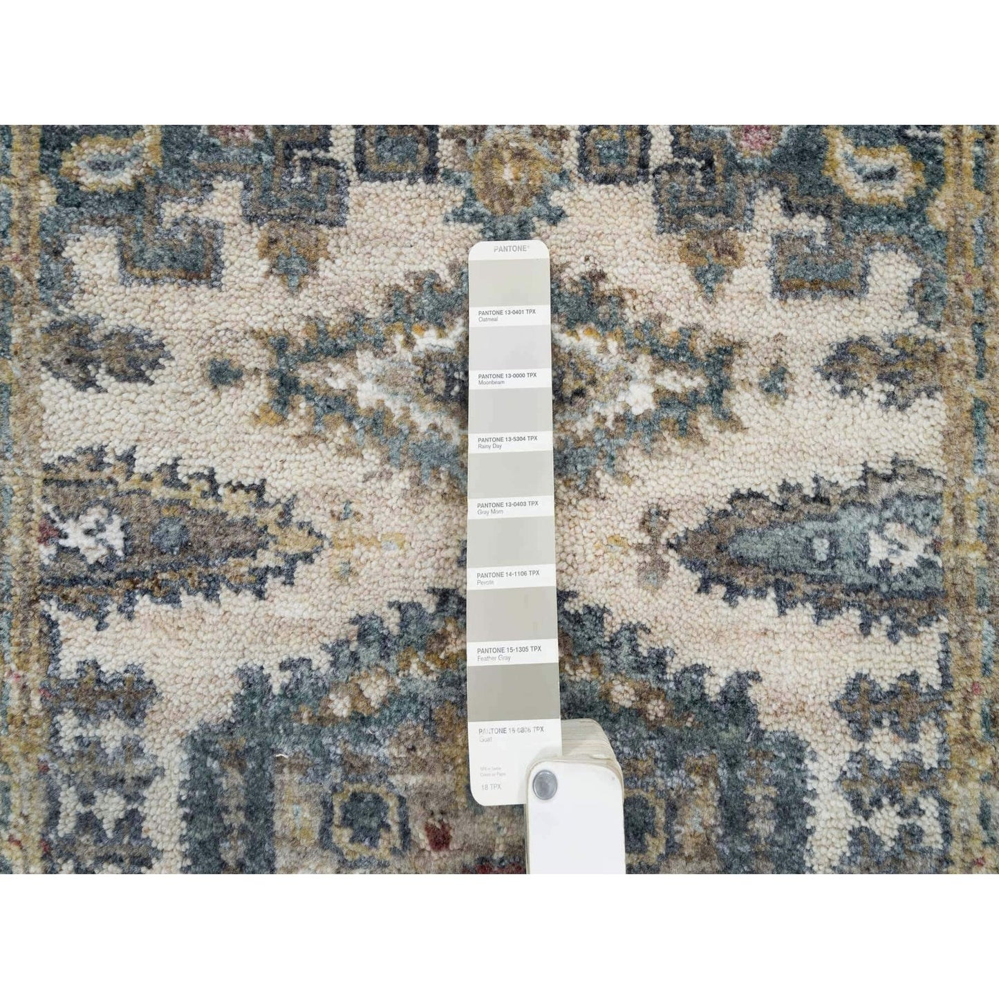 2'7"X21'7" Floral White Wool Hand Knotted Reimagined Viss Xl Runner Rug