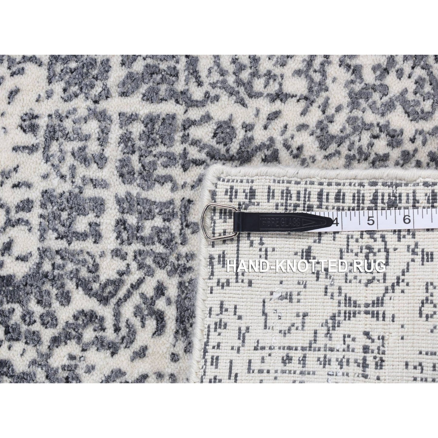 2'5"X5'10" Black Hand Loomed Mamluk Design Wool And Art Silk Runner Rug