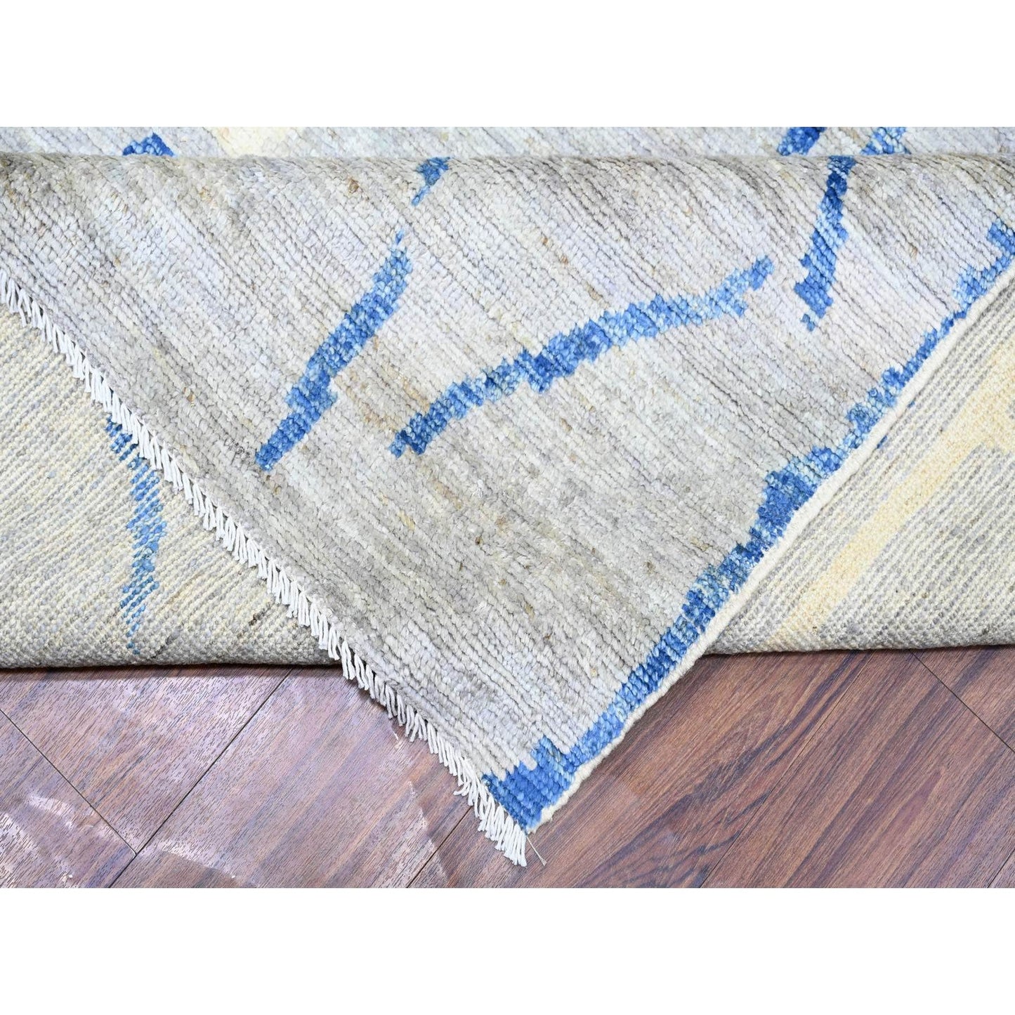 11'9"X15'7" Gray Wool Hand Knotted Moroccan Berber Design Oversized Rug