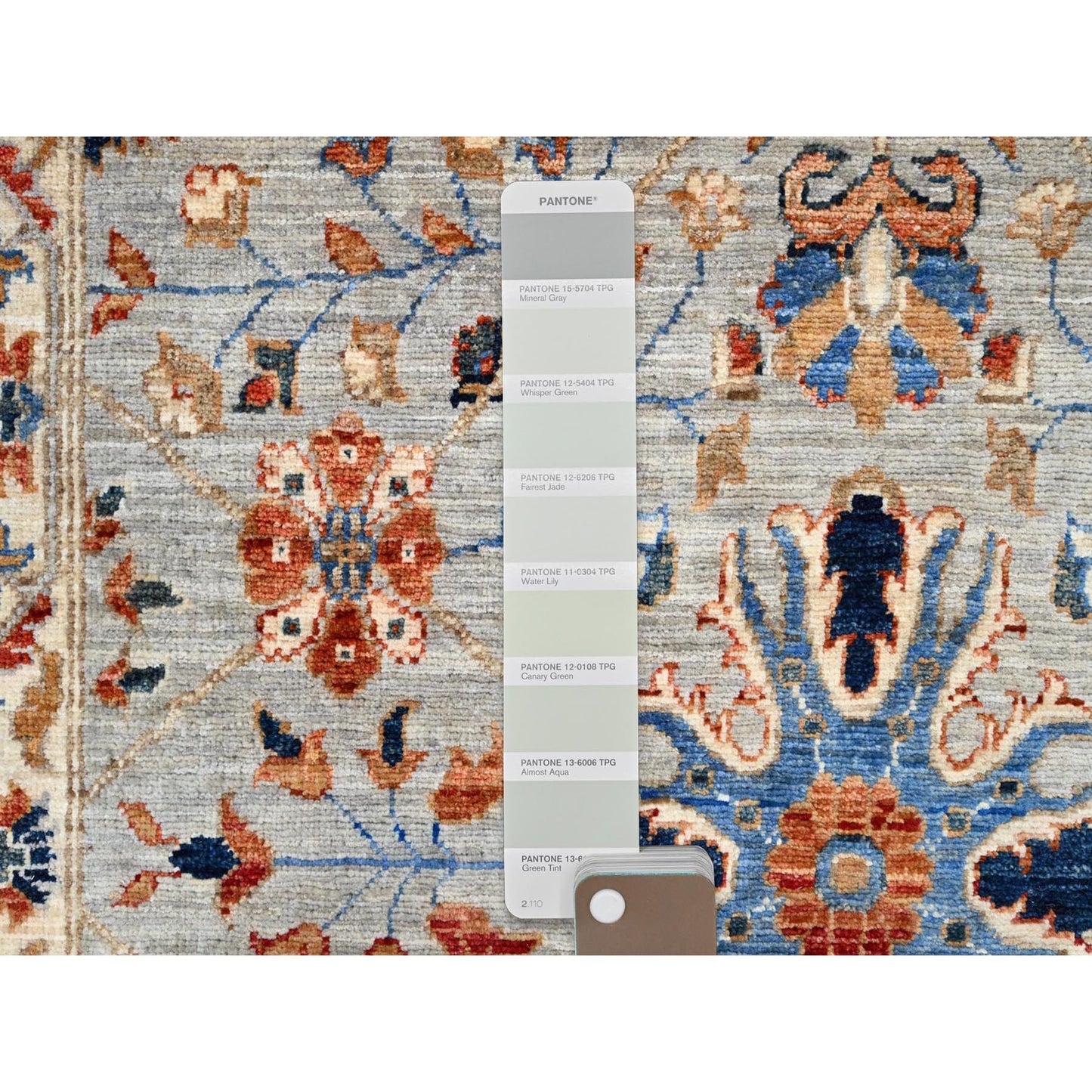 2'7"X10' Green Pure Wool Mamluk Dynasty Hand Knotted Runner 200 Kpsi Rug