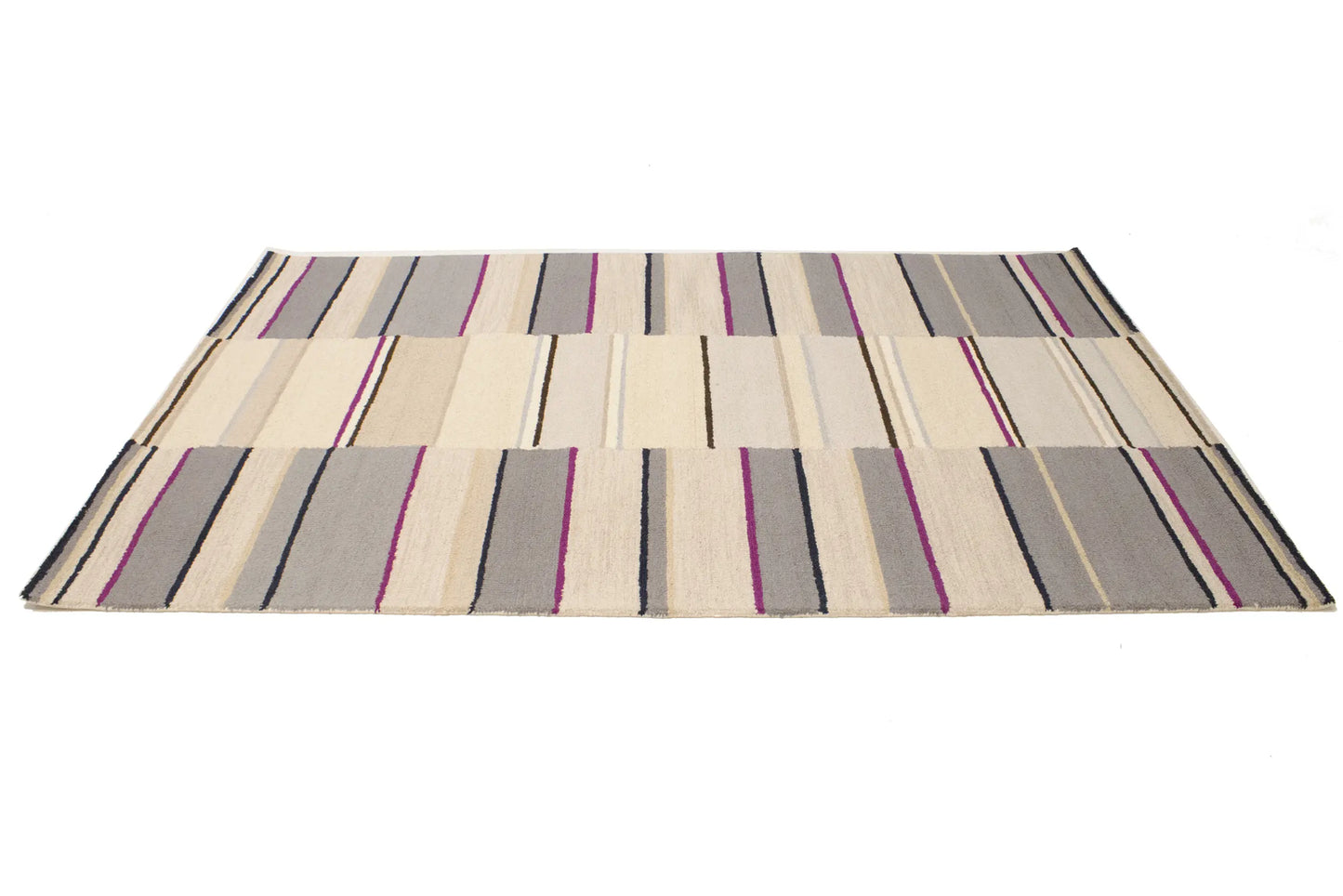 Contemporary Multicolored Stripes 5X8 Hand-Tufted