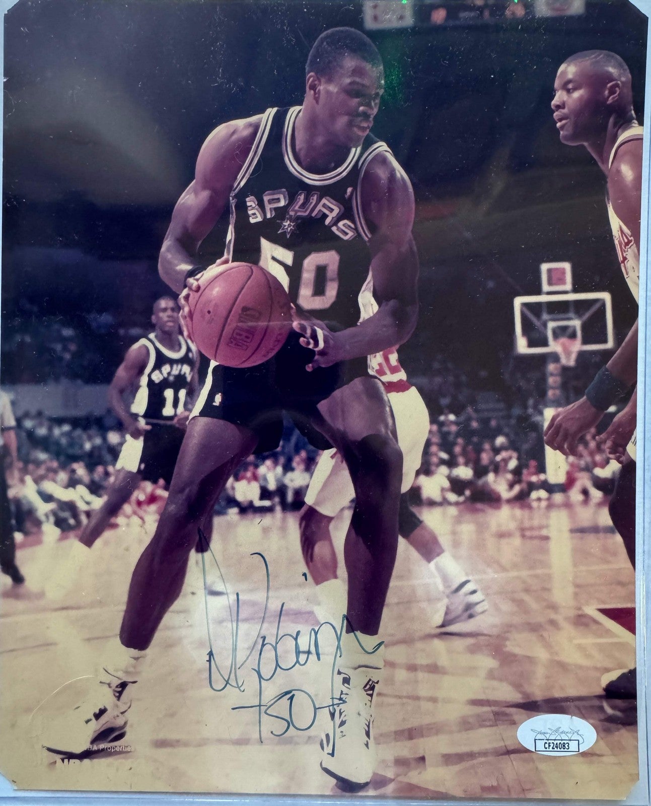 David Robinson Autographed Spurs 8X10 Basketball Photo (Jsa)