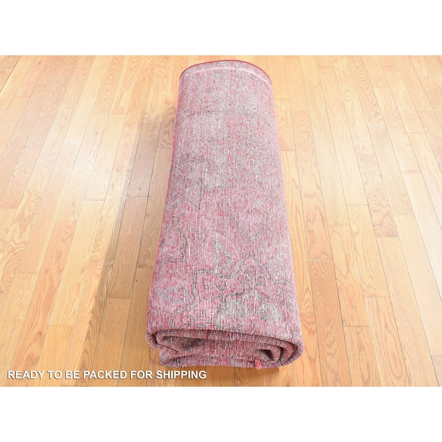 8'1"X11' Barn Red Overdyed Zoroastrian Tebraz Pure Wool Hand Knotted Rug
