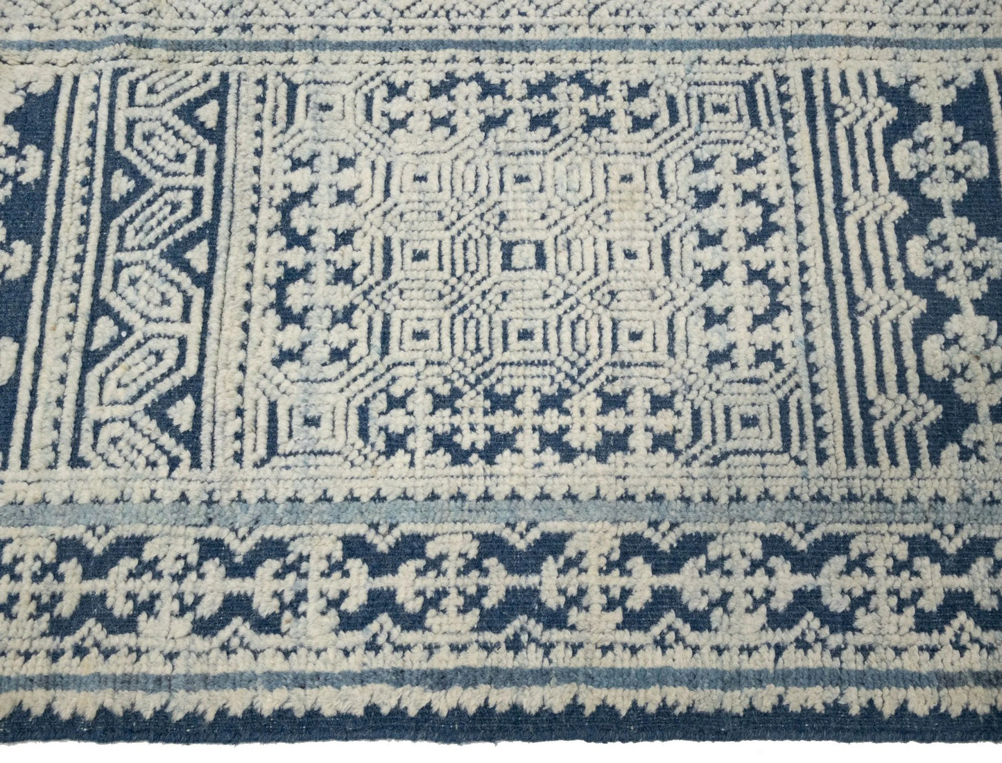 Large Modern Geometric Oriental Rug Cream